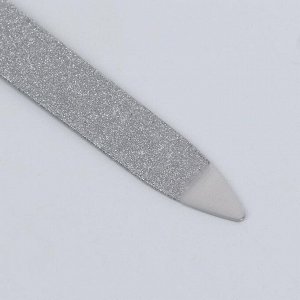 Пилка-триммер металлическая для ногтей, прорезиненная ручка, 19 см, цвет голубой/розовый
