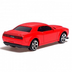 Машина металлическая Dodge Challenger SRT, масштаб 1:64, цвет красный