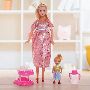 Кукла модель «Наташа» беременная, с ребёнком и аксессуарами, МИКС