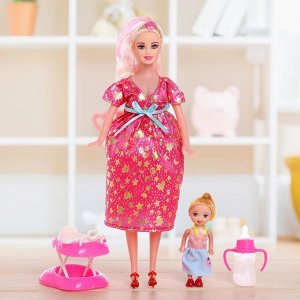 Кукла модель «Наташа» беременная, с ребёнком и аксессуарами, МИКС