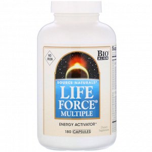 Source Naturals, Life Force Multiple, без железа, 180 капсул