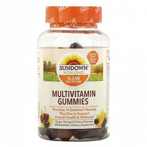 Sundown Naturals, Мультивитаминные жевательные конфеты, со вкусом винограда, апельсина и вишни, 120 шт.