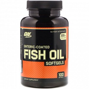 Optimum Nutrition, Рыбий жир с кишечнорастворимым покрытием, 100 мягких желатиновых капсул