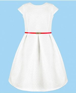 Белое платье с ремнем для девочки 78341-35206