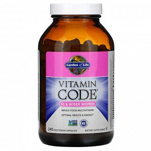 Garden of Life, Vitamin Code, для женщин старше 50 лет, мультивитамины из цельных продуктов, 240 вегетарианских капсул