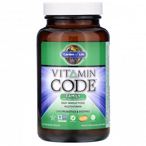 Garden of Life, Vitamin Code, мультивитамины из необработанных цельных продуктов для мужчин, 120 вегетарианских капсул