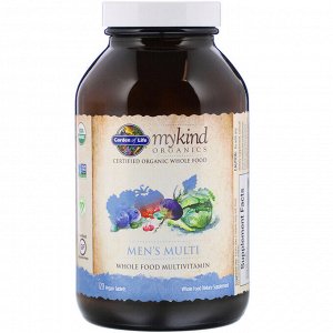 Garden of Life, MyKind Organics, мультивитамины для мужчин, цельный мультивитамин, 120 растительных таблеток