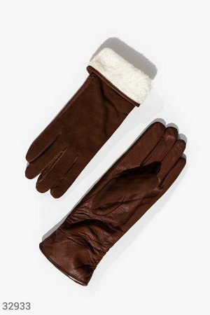 Комбинированные теплые перчатки
