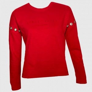 Красный женский реглан Ellus – эффектные рукава со сквозными люверсами №906