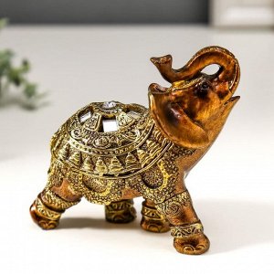 Сувенир полистоун "Слон в богатой золотой попоне" МИКС 10х9х5 см