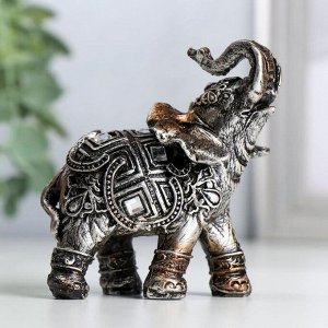 Сувенир полистоун "Два индийских слона" набор 2 шт 8,3х7х3,5 см