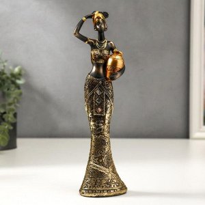 Сувенир полистоун "Африканка с кувшином, в наряде с зеркальной мозаикой" в ассортименте 26х7х5 см