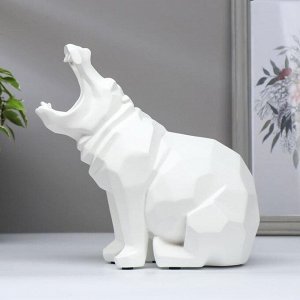 Сувенир полистоун "Белый бегемот 3D" 23.5х23х12.5 см