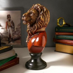 Сувенир полистоун "Бюст льва-полководца" цветной 34х15,5х22 см
