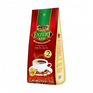 Молотый кофе EXPERT 2, 500 гр, KING COFFE Состав: кофе молотый из зерен сортов Арабика, Робуста, Эксцельза ,Катимор, натуральная добавка шоколад.