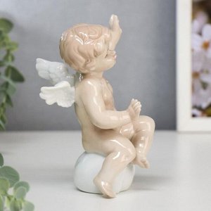 Сувенир керамика "Ангелочек на облачке" 14,5х7х9 см