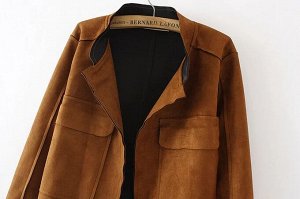 Куртка из эко замши коричневая