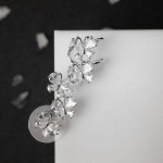 Серьга &quot;Каффы&quot; бабочки, цвет белый в серебре