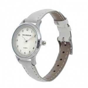 Часы наручные женские Bolingdun 3451, d=3 см, экокожа, белые