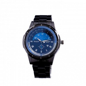 Часы наручные Kanima 2891, d=4.7 см, чёрные с синим 5205127