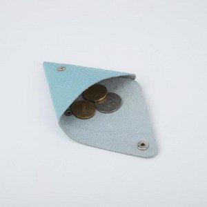 Футляр для монет и наушников на кнопке, цвет голубой