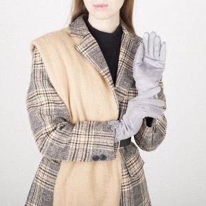 Перчатки женские безразмерные, без утеплителя, для сенсорных экранов, цвет светло-серый