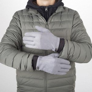 Перчатки мужские, безразмерные, с утеплителем, цвет серый