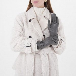 Перчатки женские, размер 6.5, с утеплителем, цвет серый
