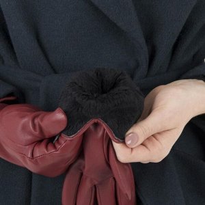 Перчатки женские, размер 6.5, с утеплителем, цвет бордовый