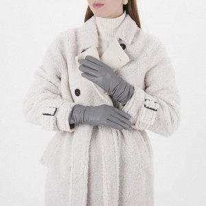 Перчатки женские, размер 6.5, с утеплителем, цвет серый