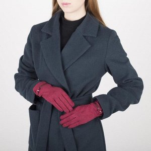 Перчатки женские безразмерные, без утеплителя, для сенсорных экранов, цвет бордовый
