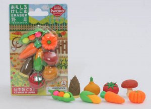 IWAKO игрушки из ластика, овощи, в блистерной упаковке 10шт*16бл