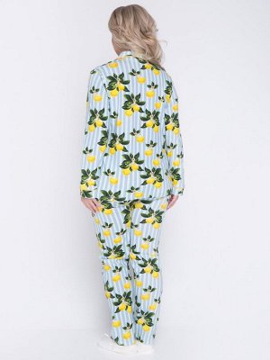 Пижамы Комплект, состоящий из рубашки и брюк, выполнен из приятного хлопкового трикотажа с принтом “полоска“ и “лимоны“.
- рубашка прямого силуэта
- принт “полоска“ и “лимоны“
- V-образный вырез горло
