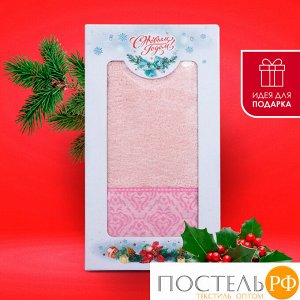 Полотенце махровое Favora 70х140 см, Розовый (Новогодняя коробка)