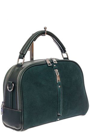 Женская сумка-купол из комбинированных материалов, цвет зелёный