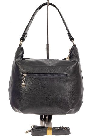 Женская комбинированная сумка хобо с подвесками-кисточками, цвет чёрный