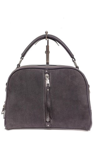 Женская сумка-купол из комбинированных материалов, цвет серый