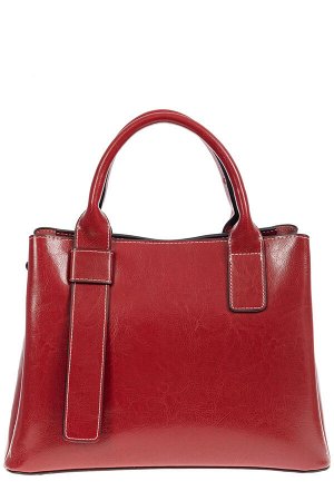Каркасная сумка из натуральной кожи, цвет красный