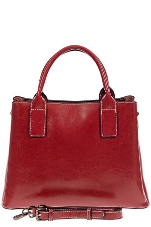 Каркасная сумка из натуральной кожи, цвет красный