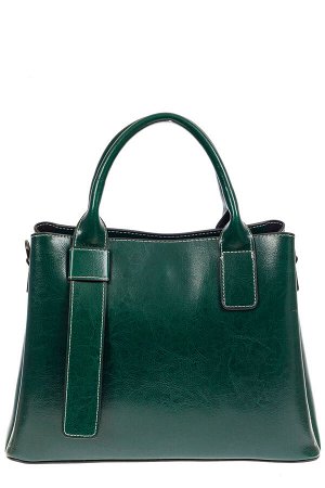 Каркасная сумка из натуральной кожи, цвет зелёный