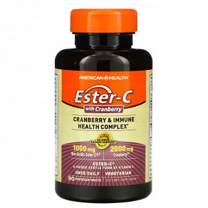 American Health, Ester-C с клюквой, 90 растительных таблеток