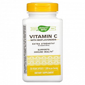 Nature's Way, буферизованный витамин C с биофлавоноидами, 1000 мг, 250 веганских капсул
