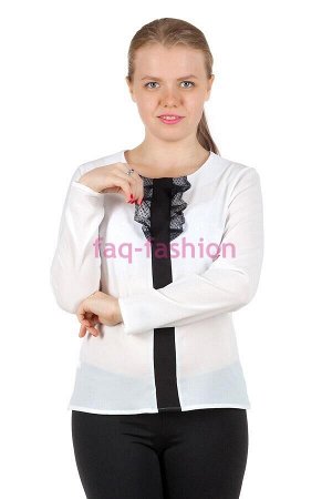 Блуза С втачной планкой и кружевом Белый