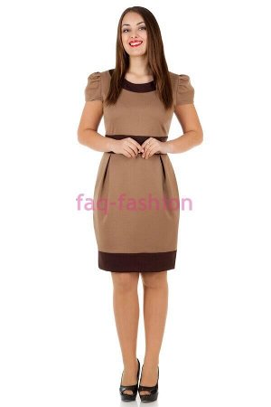 Платье БР Olivia Светло-коричневый+Коричневый