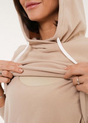 Толстовка флисовая "Джоли" для беременных и кормящих; бежевый