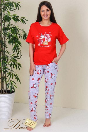 Пижама «Нола» брюки красная