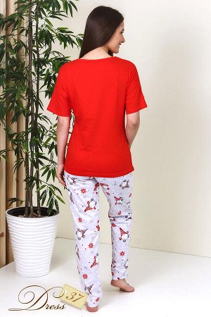 Пижама «Нола» брюки красная