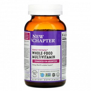 New Chapter, Perfect Postnatal, мультивитамины из цельных продуктов, 192 вегетарианские таблетки