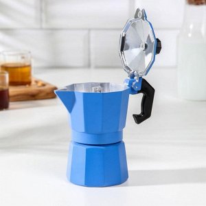 Кофеварка гейзерная «Гармония», на 1 чашку, цвет тёмно-голубой