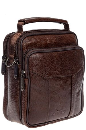 Мужская кожаная сумка для документов, цвет коричневый